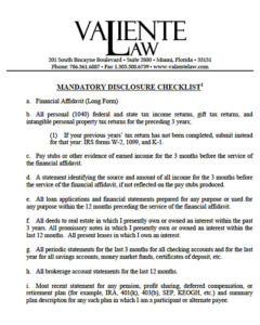 Mandatory Disclosure Checklist
